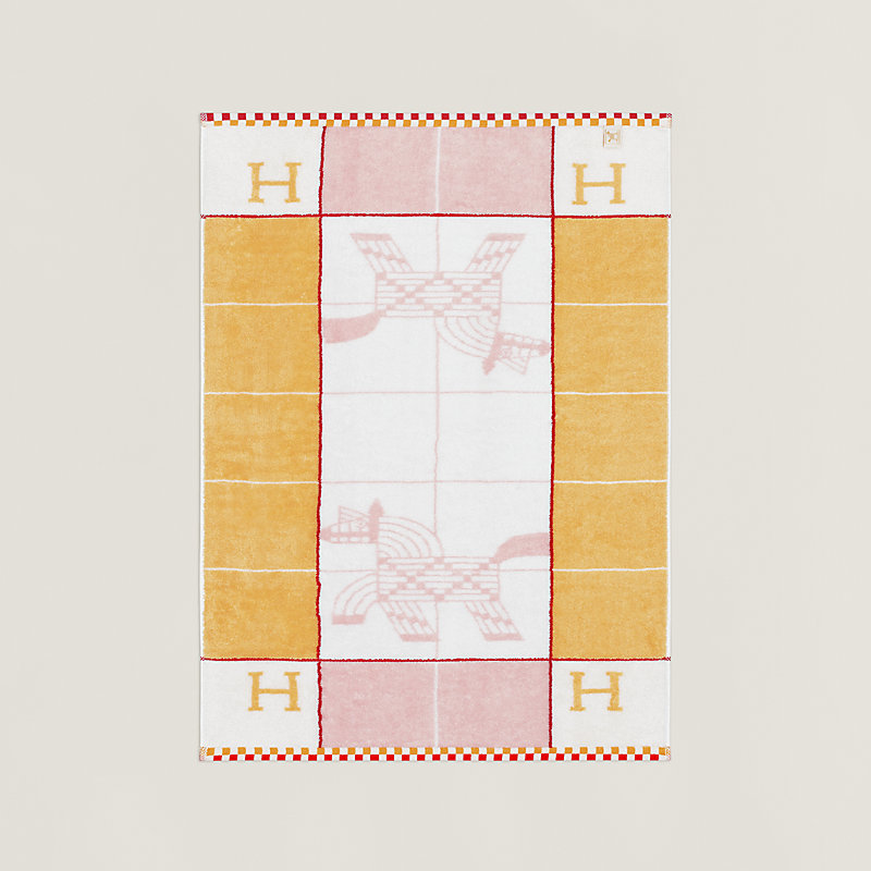 Animaux Nattes towel - Pink | Hermès Mainland China